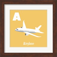 Framed 'Transportation Alphabet - A is for Airplane' border=