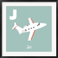 Framed Transportation Alphabet - J is for Jet