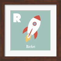 Framed 'Transportation Alphabet - R is for Rocket' border=
