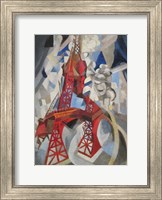 Framed Red Eiffel Tower 1911