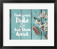 Framed Find Your Tribe - Flowers and Pencils