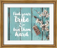 Framed Find Your Tribe - Flowers and Pencils