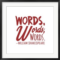Framed Words Words Words Shakespeare Red