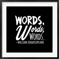 Framed Words Words Words Shakespeare White