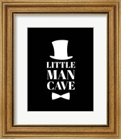 Framed Little Man Cave Top Hat and Bow Tie - Black