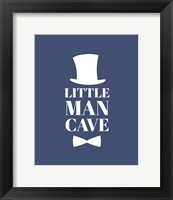 Framed Little Man Cave Top Hat and Bow Tie - Blue