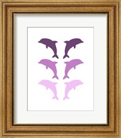 Framed Leaping Dolphins - Purple