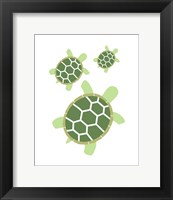 Framed Three Turtles - Green