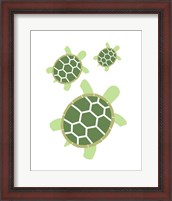 Framed Three Turtles - Green