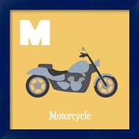 Framed 'Transportation Alphabet - M is for Motorcycle' border=