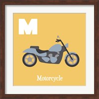 Framed Transportation Alphabet - M is for Motorcycle