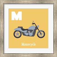 Framed Transportation Alphabet - M is for Motorcycle