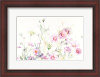 Framed Queen Annes Lace and Cosmos on White