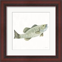 Framed 'Gone Fishin Small Mouth' border=