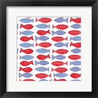 Coastal Birds Pattern I Framed Print