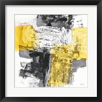 Framed 'Action I Yellow and Black Sq' border=