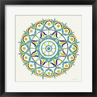 Lakai Circle V Blue and Yellow Framed Print