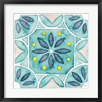 Framed Garden Getaway Tile VIII Teal