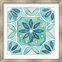 Framed Garden Getaway Tile VIII Teal