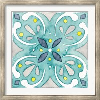 Framed Garden Getaway Tile IV Teal