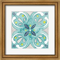 Framed Garden Getaway Tile IV Teal