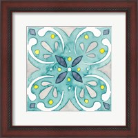 Framed Garden Getaway Tile IV Teal