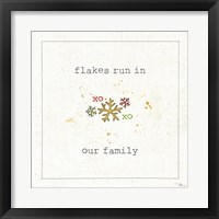 Framed 'Christmas Cuties V - Flakes Run in Our Family' border=