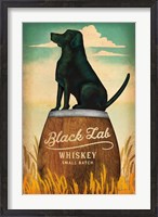 Framed Black Lab Whiskey