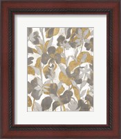 Framed Painted Tropical Screen II Gray Gold