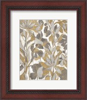 Framed Painted Tropical Screen I Gray Gold