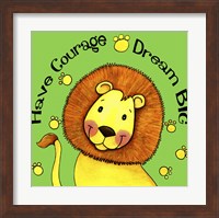 Framed 'Have Courage Lion' border=
