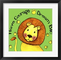 Framed 'Have Courage Lion' border=