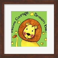 Framed 'Have Courage Lion' border=