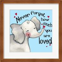 Framed 'Never Forget Elephant' border=