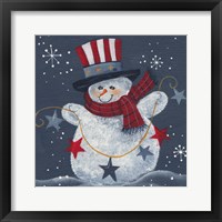 Framed 'Snowman With Top Hat' border=