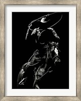 Framed Scratchboard Rodeo VII