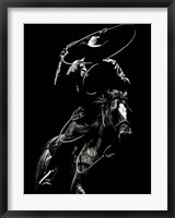 Framed Scratchboard Rodeo VII