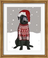Framed Black Labrador, Christmas Sweater 1