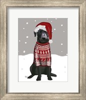 Framed Black Labrador, Christmas Sweater 1
