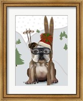 Framed English Bulldog, Skiing