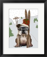 Framed English Bulldog, Skiing