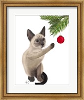 Framed Siamese Cat and Bauble