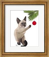 Framed Siamese Cat and Bauble