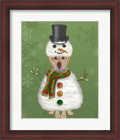 Framed Yellow Labrador, Snowman Costume