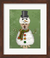 Framed Yellow Labrador, Snowman Costume