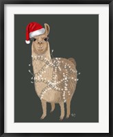 Framed Llama, Christmas Lights 1