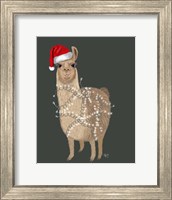 Framed Llama, Christmas Lights 1