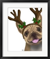 Framed French Bulldog, Antlers 2