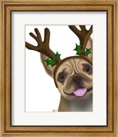 Framed French Bulldog, Antlers 2