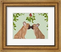 Framed French Bulldogs and Mistletoe